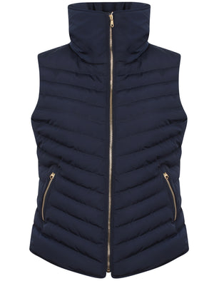 Chervil Padded Gilet With Funnel Neck In Peacoat - Tokyo Laundry