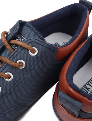 Conspiracy Low Top Lace Up Canvas Trainers in Sargasso Blue - Tokyo Laundry