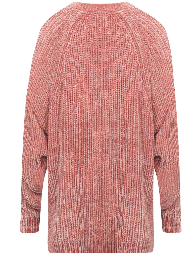 Corin Batwing Chenille Knitted Cardigan in Damask Pink Tokyo Laundry