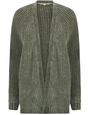 Corin Batwing Chenille Knitted Cardigan in Olive Khaki - Tokyo Laundry