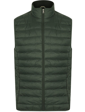 Couloir Quilted Puffer Gilet with Fleece Lined Collar in Deep Forest - Tokyo Laundry