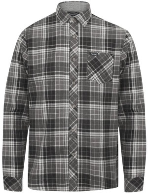 Denshaw Checked Cotton Flannel Shirt In Charcoal - Tokyo Laundry