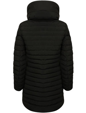 Elva Longline Quilted Puffer Coat in Black - Tokyo Laundry