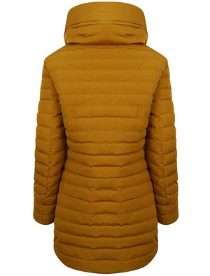 Elva Longline Quilted Puffer Coat in Mustard - Tokyo Laundry