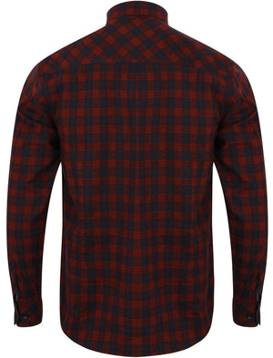 Glendale Checked Long Sleeve Flannel Shirt in Red - Tokyo Laundry