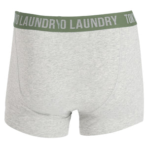 Harleton (2 Pack) Boxer Shorts Set in Olivine Khaki / Grey Marl - Tokyo Laundry