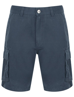 Harness Ottoman Cotton Shorts with Leg Pockets In Blue Nights - Tokyo Laundry