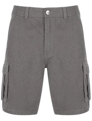 Harness Ottoman Cotton Shorts with Leg Pockets In Castor Gray - Tokyo Laundry