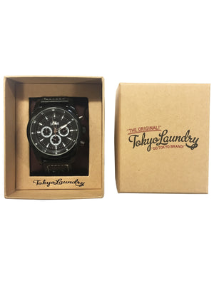 Harris Chronograph Dial Analogue Watch in Black - Tokyo Laundry