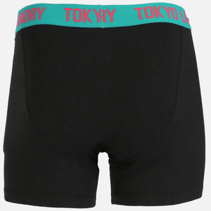Helston (2 Pack) Boxer Shorts Set in Virdian Green / Paradise Pink - Tokyo Laundry