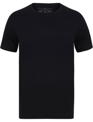 Highwoods (3 Pack) Crew Neck Combed Cotton T-Shirts In Jet Black - Tokyo Laundry