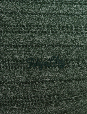 Hoaden Grindle Stripe Long Sleeve Henley Top in Jungle Green - Tokyo Laundry