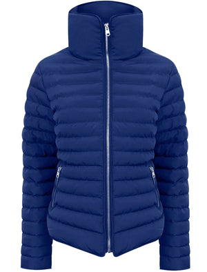 Honey Funnel Neck Quilted Jacket in Mazarine Blue - Tokyo Laundry