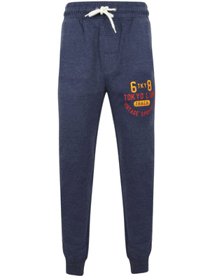 Huntington Cuffed Joggers with Tape Detail In Medieval Blue Marl - Tokyo Laundry