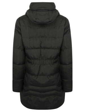 Jamarico Longline Quilted Coat with Expandable Hood in Black - Tokyo Laundry