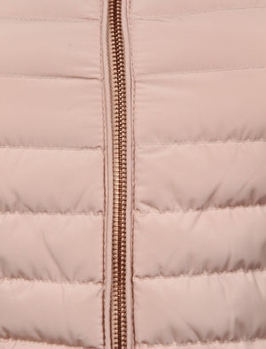 Jenny Funnel Neck Quilted Jacket in Blush Pink - Tokyo Laundry