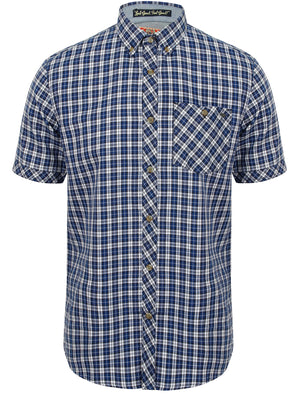 Kendry Short Sleeve Checked Shirt in Sapphire - Tokyo Laundry