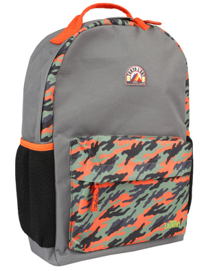 Boys Camo Canvas Backpack in Grey - Tokyo Laundry Kids