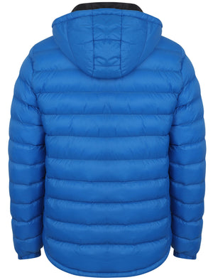 Langham Quilted Puffer Jacket with Hood In Olympian Blue - Tokyo Laundry