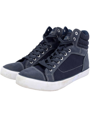 Mako Hi Top Lace Up Canvas Trainers in Sargasso Blue - Tokyo Laundry
