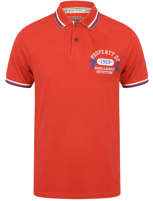 Maplehurst Cotton Pique Polo Shirt In Pompeian Red - Tokyo Laundry