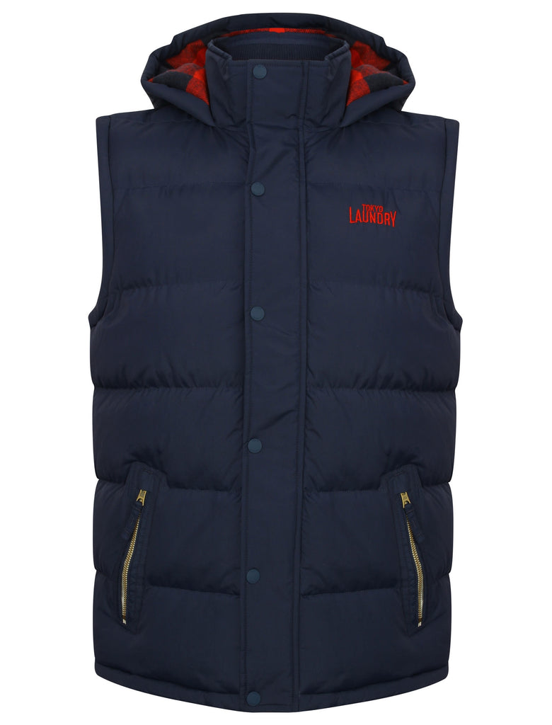 McCrooke 2 Padded Gilet with Hood in Midnight Blue - Tokyo McCrooke 2 Padded Gilet with Hood in Midnight Blue - Tokyo