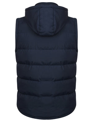 McCrooke 2 Padded Gilet with Hood in Midnight Blue - Tokyo Laundry