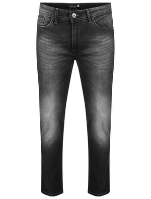 Mervyn Slim Fit Denim Jeans in Black Stone Wash - Tokyo Laundry