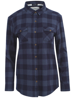 Women's classic checked flannel blue shirt - Tokyo Laundry