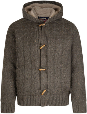 Moray Cable Knit Borg Lined Jacket in Oak Nep - Tokyo Laundry