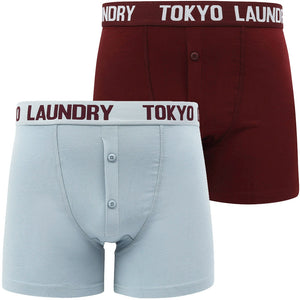 Nash 2 (2 Pack) Boxer Shorts Set in Blue Fog / Port Royale - Tokyo Laundry