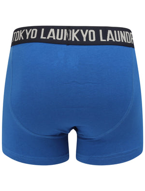 Neville (2 Pack) Striped Boxer Shorts Set In Nautical Blue / Sky Captain Navy - Tokyo Laundry