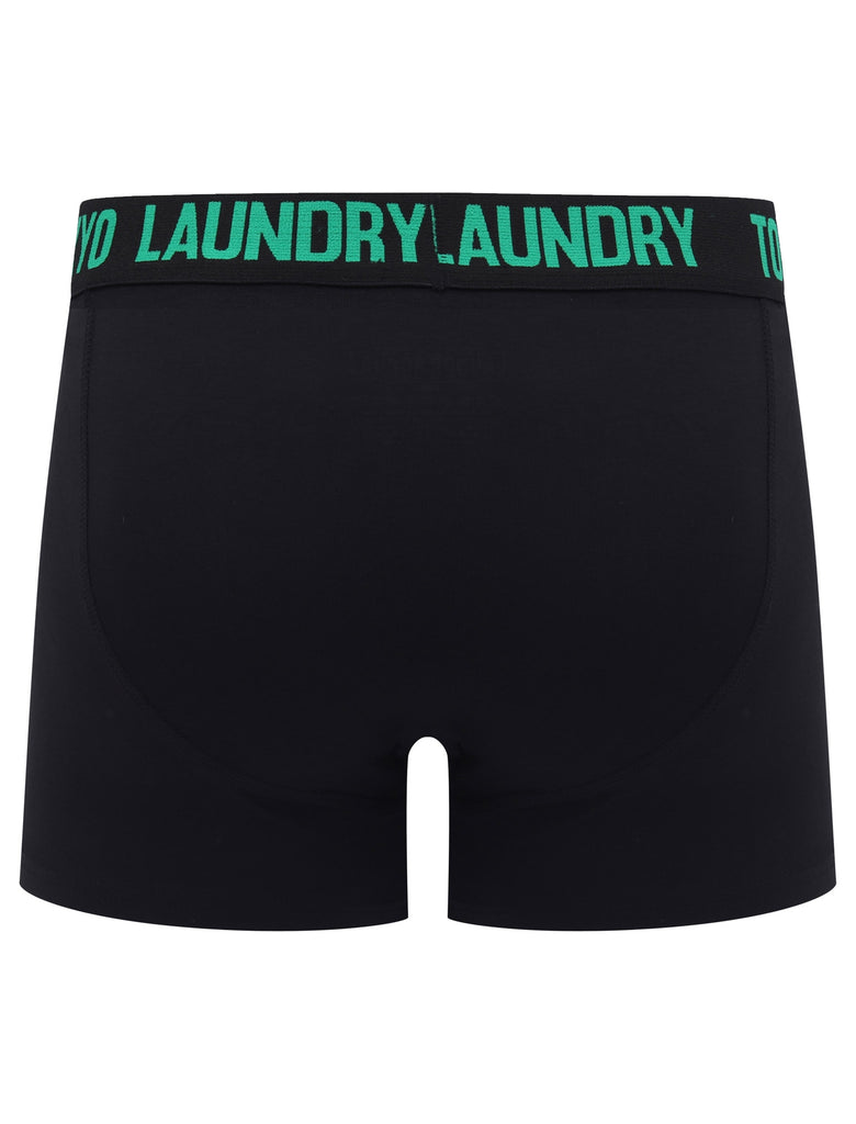 Oceana (2 Pack) Boxer Shorts Set in Jelly Bean Green / Light Grey Marl