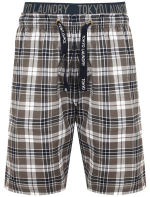 Pargas Checked Cotton Lounge Shorts In Grey Check - Tokyo Laundry