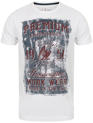 Premium Motif Cotton T-Shirt in Optic White - Tokyo Laundry