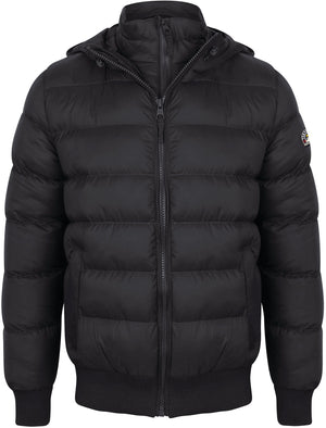 Proctor Layered Quilted Puffer Jacket with Hood in Navy - Tokyo Laundry
