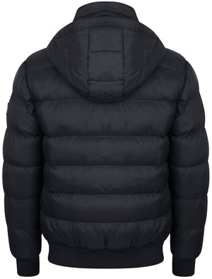 Proctor Layered Quilted Puffer Jacket with Hood in Navy - Tokyo Laundry