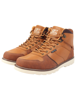Ranger One Lace Up Faux Leather Boots in Almond - Tokyo Laundry