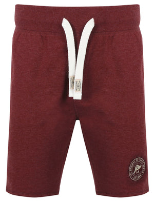 Red Feather Jogger Shorts in Bordeaux Marl - Tokyo Laundry
