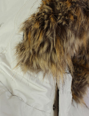Ridgecrest Fur Trim Hooded Parka Coat in Winter White - Tokyo Laundry