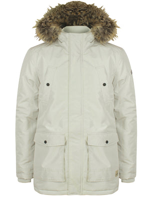 Ridgecrest Fur Trim Hooded Parka Coat in Winter White - Tokyo Laundry
