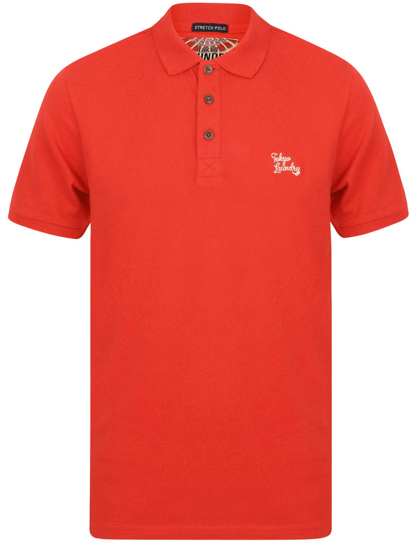 Roseville Cotton Pique Polo Shirt In Tokyo Red - Tokyo Laundry