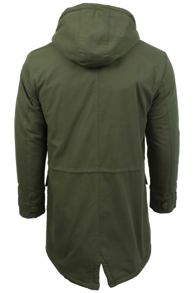 Bellfield borg lined parka with hood in khaki new arrivals
