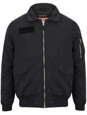 Strathaven Bomber Jacket with Collar in Navy - Tokyo Laundry