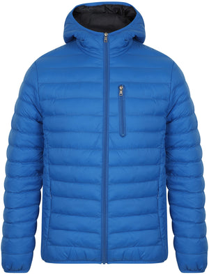 Talus Quilted Puffer Jacket with Hood in Olympian Blue - Tokyo Laundry