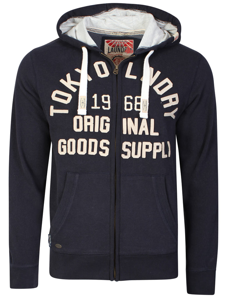 Zip-up Hoodie in Dark Navy - Tokyo Laundry