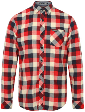 Veracruz Cotton Flannel Checked Shirt In Red - Tokyo Laundry