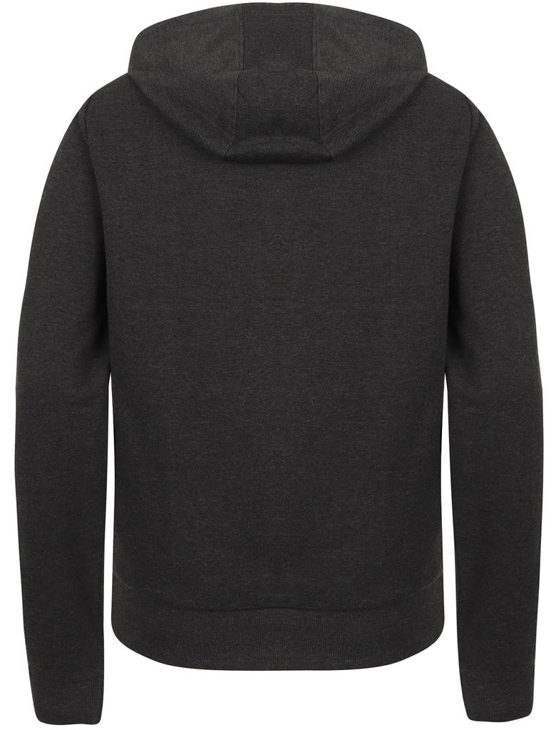 Wave Loop Back Fleece Zip Through Hoodie In Charcoal Marl – Tokyo