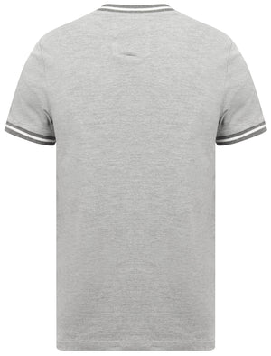 Wentworth Cotton Pique Ringer T-Shirt In Light Grey Marl - Tokyo Laundry
