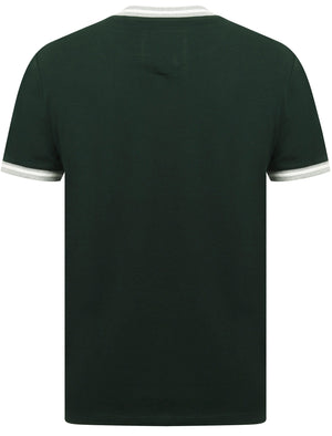 Wentworth Cotton Pique Ringer T-Shirt In Scarab Green - Tokyo Laundry